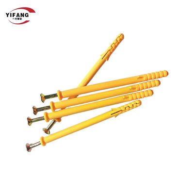 Gelber blauer Fisch wie Plastikexpansions-Anker-Spax-Schraube verstopft allgemeinen Standard